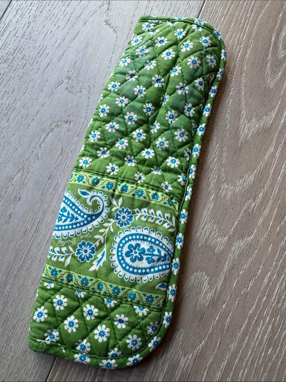 Vintage Vera Bradley Apple Green Quilted Curling Iron/Flat Iron Case